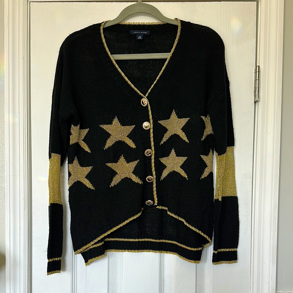 Tommy Hilfiger Black and shinny Gold Sweater